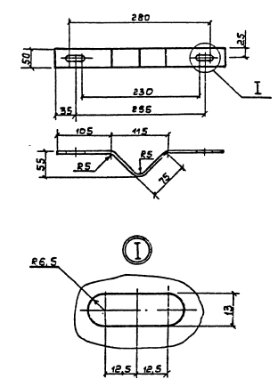 Чертеж cкобы КМ-3 Чертеж cкобы КМ-3