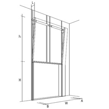 Вертикальный подъем секционных ворот, чертеж