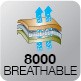 BREATHABLE 8000 “ДЫШАЩАЯ” способность – способность мембранного материала пропускать через себя пар, образуемый телом человека. Измеряется в г/м² в течение 24 часов.